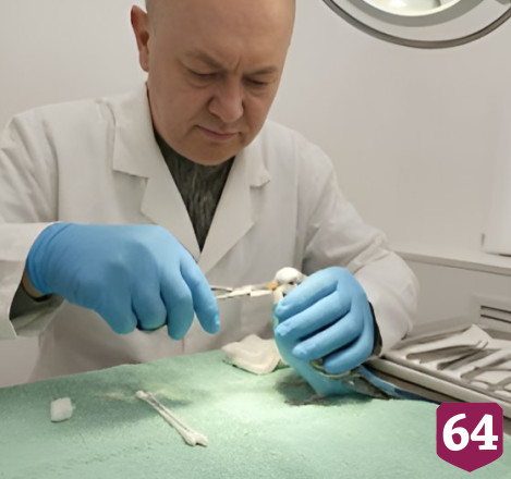 Саратовские ветеринары помогли попугаю Роме с длинным клювом